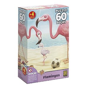 Quebra-cabeça Flamingos 60 Peças Grow
