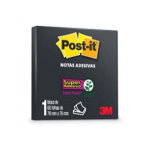 Notas Adesivas Post-it 76x76mm Preta 3m