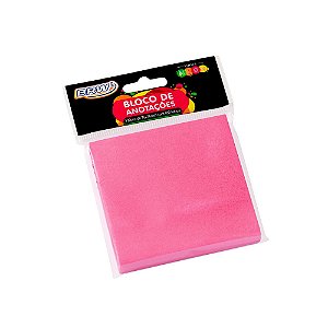 Bloco De Anotações 76x76mm Rosa Neon Brw