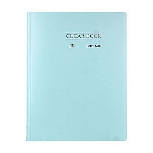 Pasta Catálogo Clear Book 20 Sacos Azul Pastel Yes