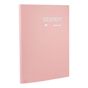 Pasta Catálogo Clear Book 20 Sacos Rosa Pastel Yes