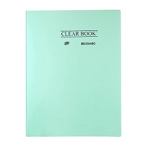 Pasta Catálogo Clear Book 20 Sacos Verde Past Yes