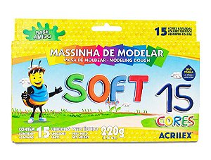 Massinha De Modelar Soft 15 Cores 220g Acrilex