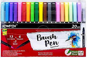Brush Pen Aquarelável 19 Cores + 1 Blender Newpen