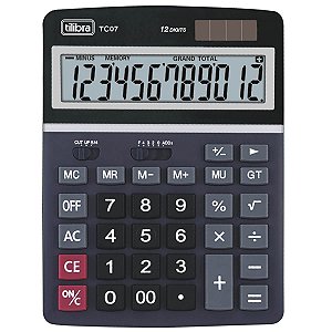Calculadora De Mesa 12 Dígitos Tc07 Preta Tilibra