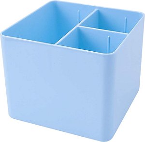 Porta Objetos 3 Divisórias Azul Pastel Dello