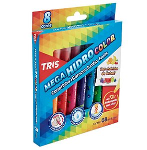 Hidrocor Mega Color Jumbo Fruits 8 Cores Tris