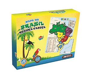 Quebra-cabeça Mapa Do Brasil Aquarela Brinquedos