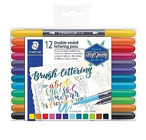 Caneta Dual Brush Letter 12 Cores Staedtler