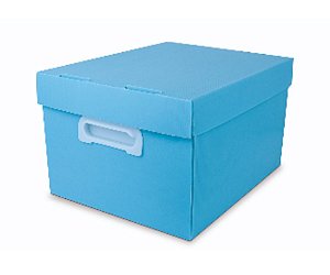 Caixa Organizadora Grande Azul Pastel Polibras