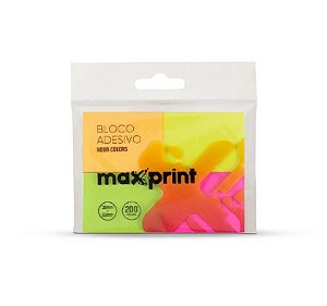Bloco Adesivo Neon Colors 38x50mm 4 Cores Maxprint