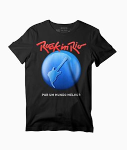 Camiseta Logão Masculina Preta Rock in Rio