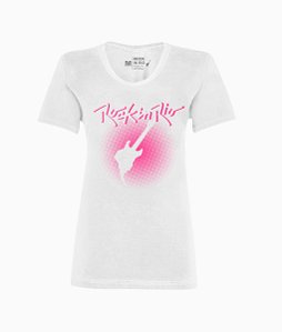 Camiseta Pixel Feminina Branca Rock  in Rio