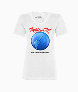 Camiseta Logão Feminina Branca Rock in Rio