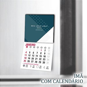 Imã de Geladeira Com Calendário
