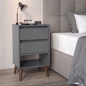 Mesa de Cabeceira Retro Taurus Cinza