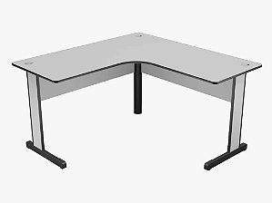Mesa em L Polar 140x160 com 2 gavetas