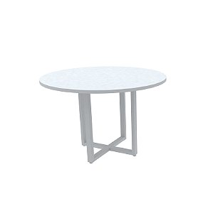Mesa Reunião Pé Industrial Redondo 1,10x1,10