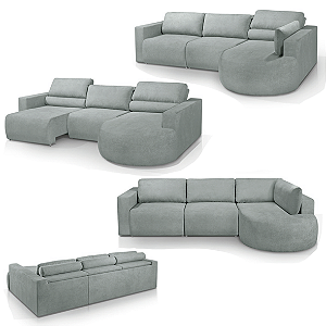 Sofá Absolut assento retrátil e chaise 3,24m