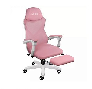 CADEIRA GAMER ROCKET ROSA COM BRANCO