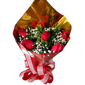 Buquê de 6 rosas