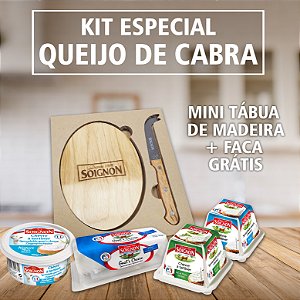 Kit Especial Queijos de Cabra + Tábua e Faca grátis