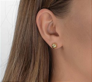 Brinco Bola Médio Folheado Em Ouro 18K
