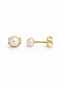 Brinco Pérola Mini 5mm Ouro 18k