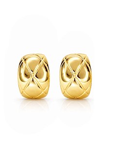 Brinco Ear Hook Dourado Texturizado Ouro 18k