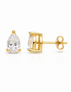 Brinco Gota Zircônia 1cm Ouro 18K