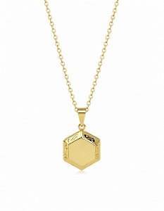 Relicário Pequeno Folheado em Ouro 18k