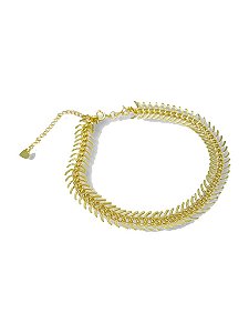 Tornozeleira Espinha Folheado Ouro18k