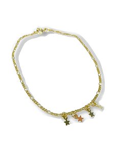 Tornozeleira Estrelas Folheado Ouro18k
