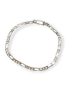 Pulseira Elos Com Fecho Gaveta Folheado Rhodium Branco