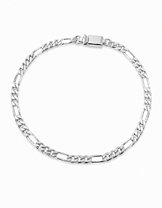 Pulseira Elos 5mm Fecho Gaveta Rhodium Branco