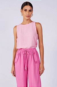 Blusa Com Detalhes Botões Dourados Lateral