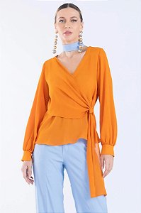 Blusa Transpasse Laranja