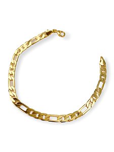 Pulseira Masculina Grumet 6mm Elo 3 Por 1 Folheado A Ouro 18k
