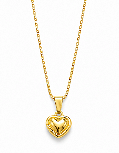 Colar Infantil com Pingente de Coração Folheado a Ouro 18k