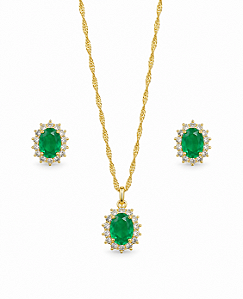 Conjunto Oval Esmeralda
