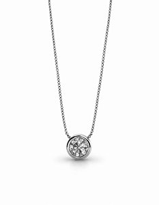 Colar Ponto de Luz 7mm Zircônia Rhodium Branco