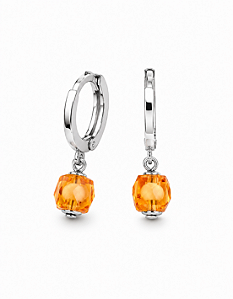 Argola Clique Pingente Tangerina Rhodium Branco