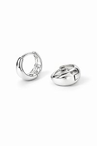 Brinco Argola Essenza 1.2cm Rhodium Branco