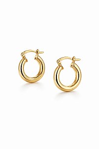 Brinco Argola Abaulado Pequeno Ouro 18K