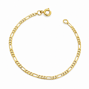 Pulseira Infantil Elos 2mm Ouro