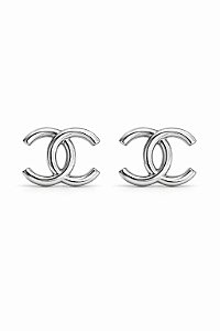 Brinco Chanel 1.1 cm Rodhium Branco