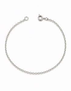 Pulseira Elo Português Fina Folheada em Ródio Branco