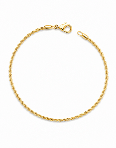 Pulseira Cordão Baiano 2mm Ouro