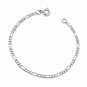 Pulseira Infantil Elos 2mm Rhodium Branco
