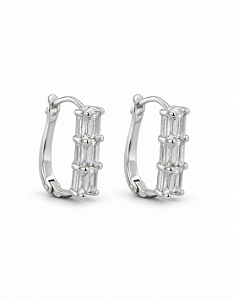 Argola Zircônias Baguete